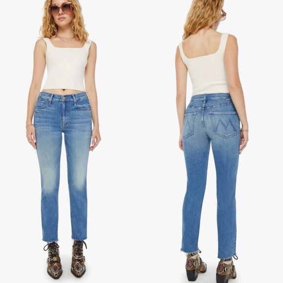 MOTHER The Hustler Ankle Mid Rise Fray Hem Jeans‎ Sz 29 - Picture 1 of 12